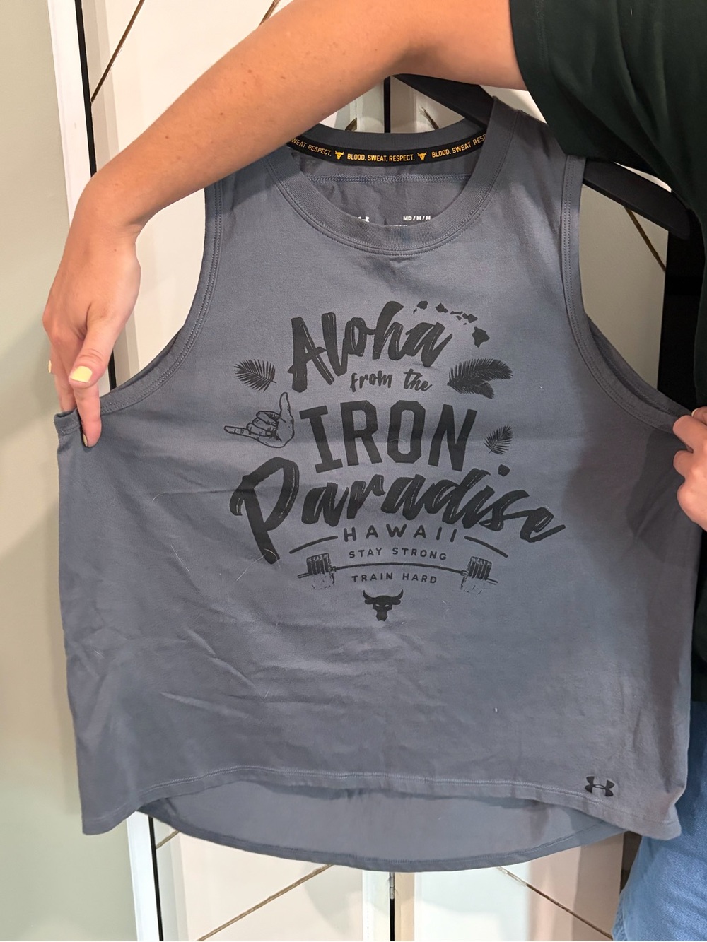 Under Armour women’s  Gray 'Aloha from the Iron Paradise' Tank Top